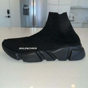 Balenciaga Black Knit High-Top Sneakers